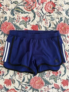 adidas Purple Athletic Running Shorts with Black Trim